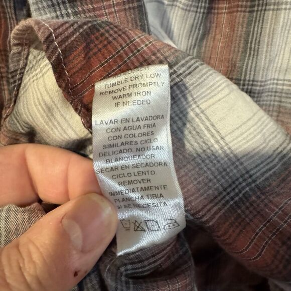 Roper Medium Plaid Pearl Snap Western Shirt Pockets Long Sleeve Button Up Cowboy - Picture 5 of 8